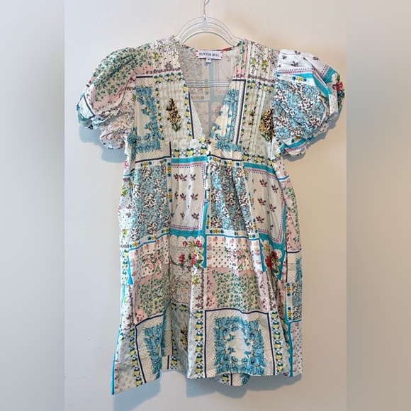 Hunter Bell Wilkes cotton mini dress in patchwork quilt print - Picture 5 of 10